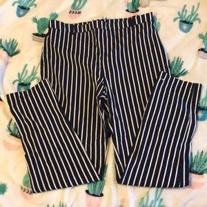 Vertical Striped Blue and White Pants